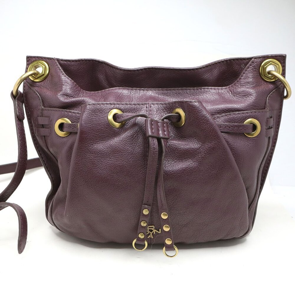 OrYany Leather Shoulder Bag Purple Hobo Slouchy Boho Purse Brass Hardware - Picture 4 of 16